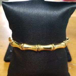 925 IBB Italy Gold Tone Bamboo Bracelet